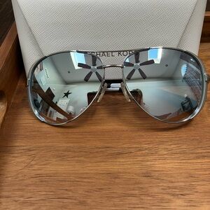 Michael Kors Silver Aviator Sunglasses